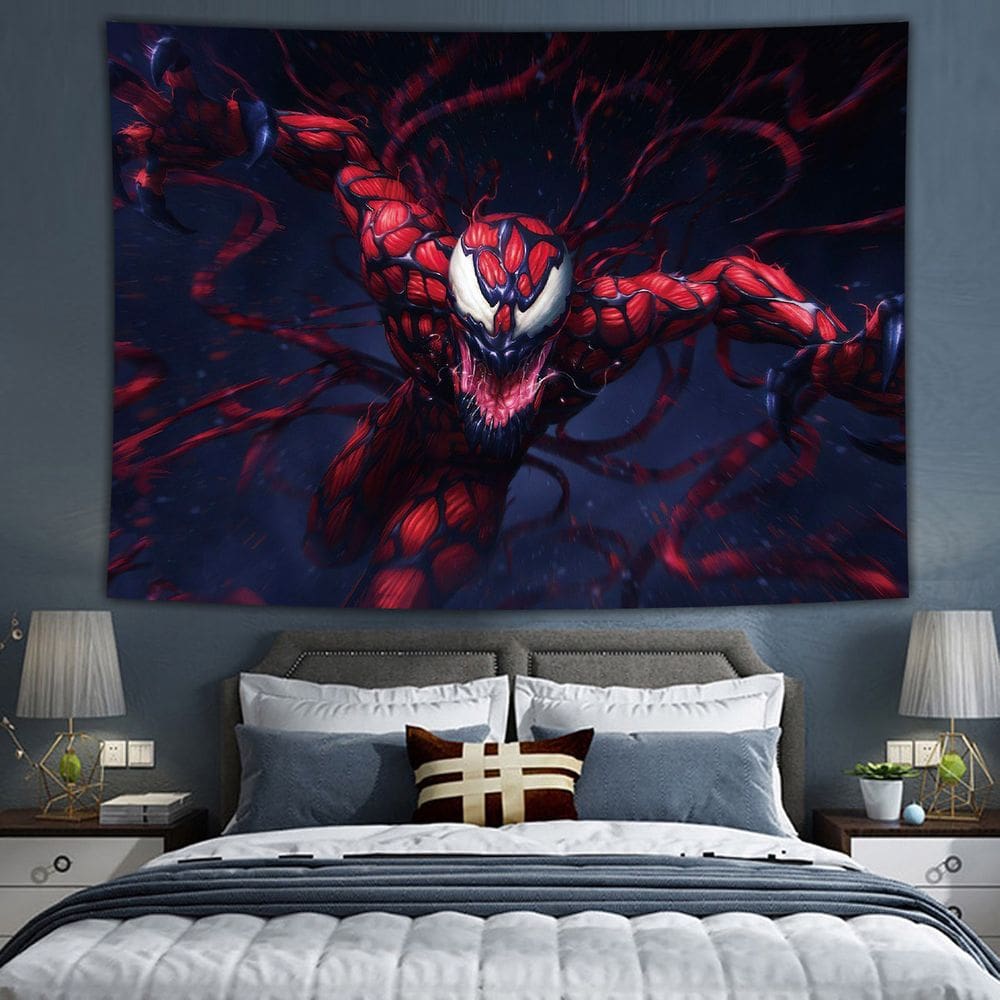 Parede suspensa com design de mangá Tapeçaria Venom Anime 75x100cm