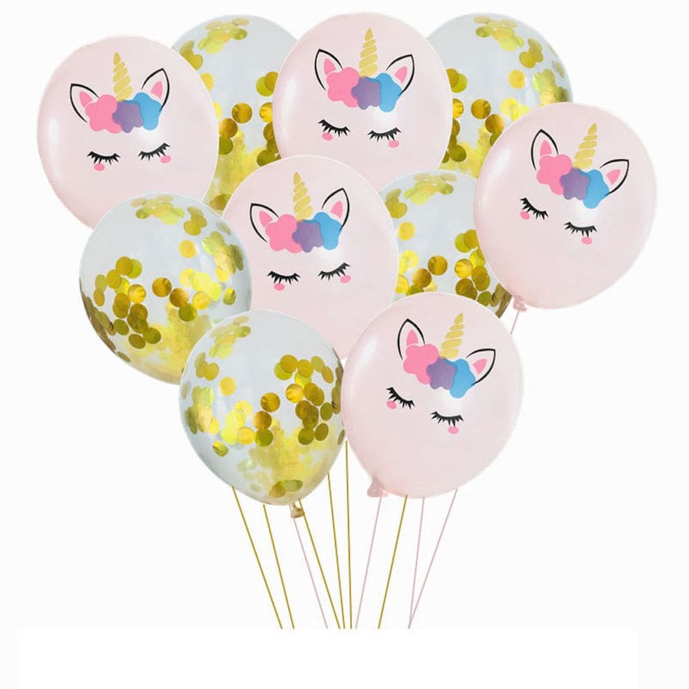 Kit de balões unicórnio: 20 balões de látex de 25 cm com confete