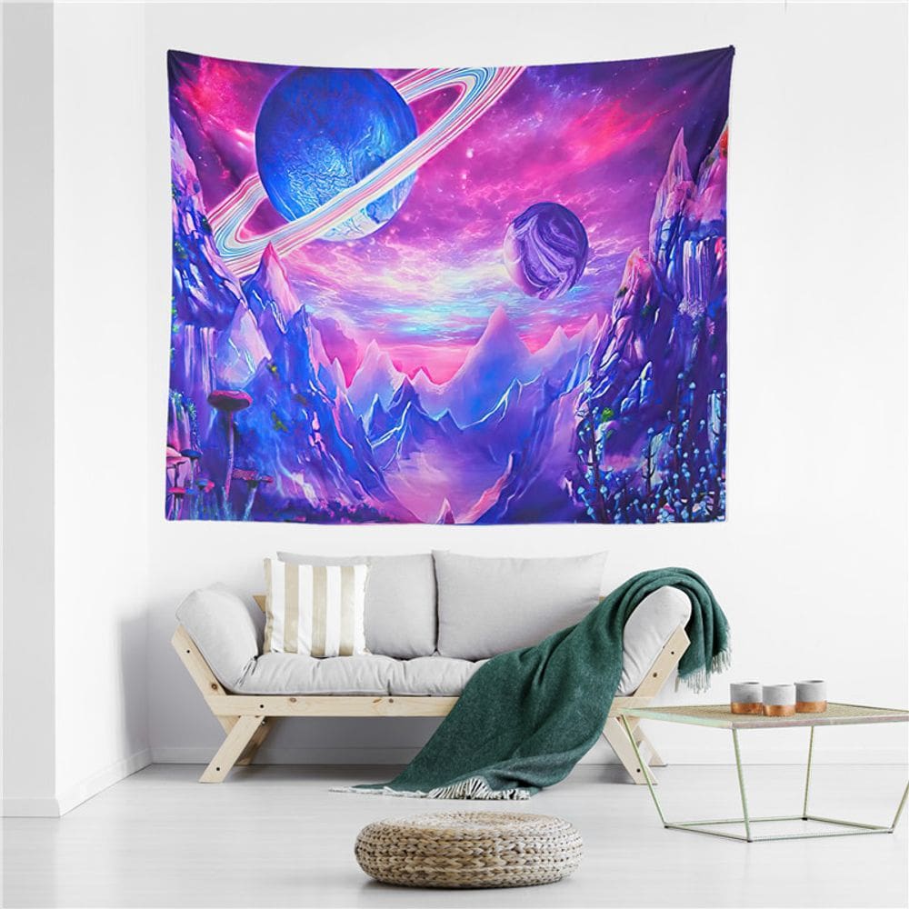 Tapeçaria Planetary Wall Room Aesthetic 150x100cm, microtecido