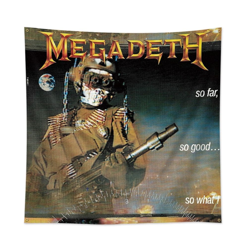 Tapeçaria Flag Megadeth So Fars So Goods Anime 90x90cm