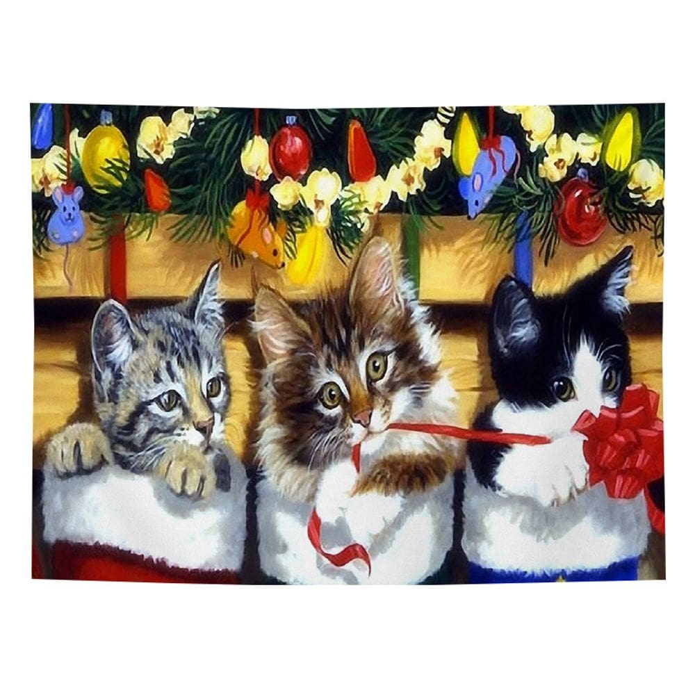 Tapeçaria, pintura estética de parede para gatos de estimação, 150x130cm, microtecido