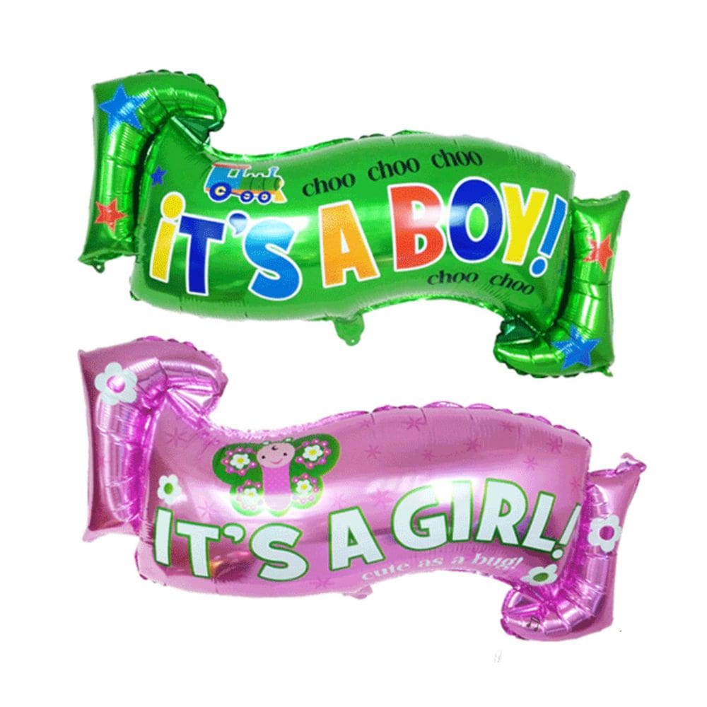Kit de balões É UM MENINO É UMA MENINA Mylar 94x40cm 42g 2 unidades