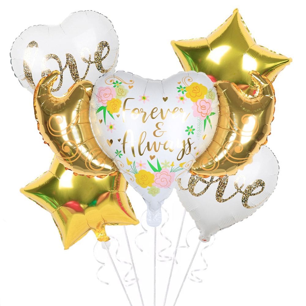 Kit Balloons Love Happy Anniversary, 6 unidades Mylar 88x47cm