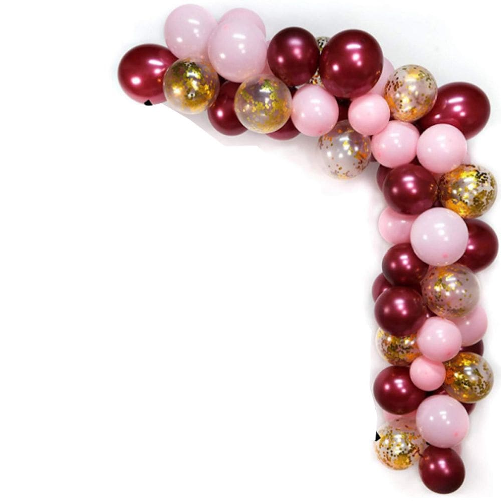 Kit Wedding Balloon Arch Garland, 70 unidades de confeiteiro de látex cor de vinho