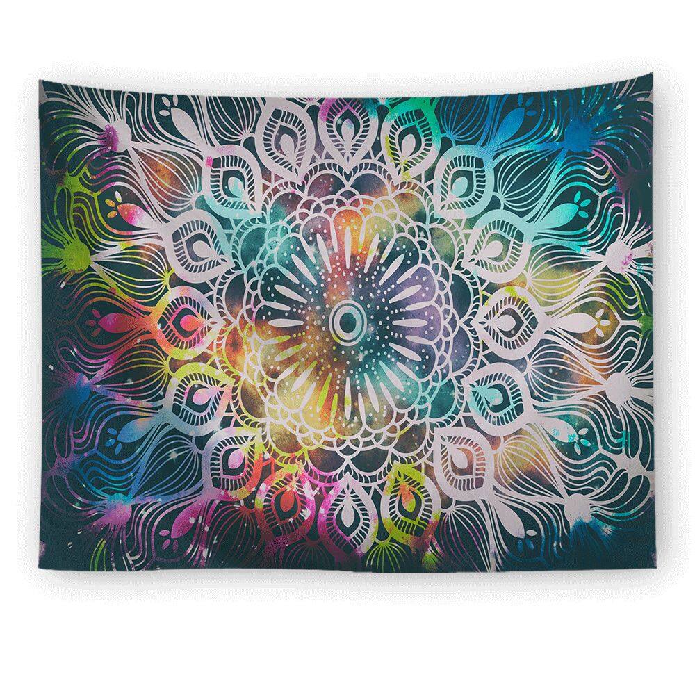 Tapeçaria Mandala Wall 150x130cm de fibra de microtecido