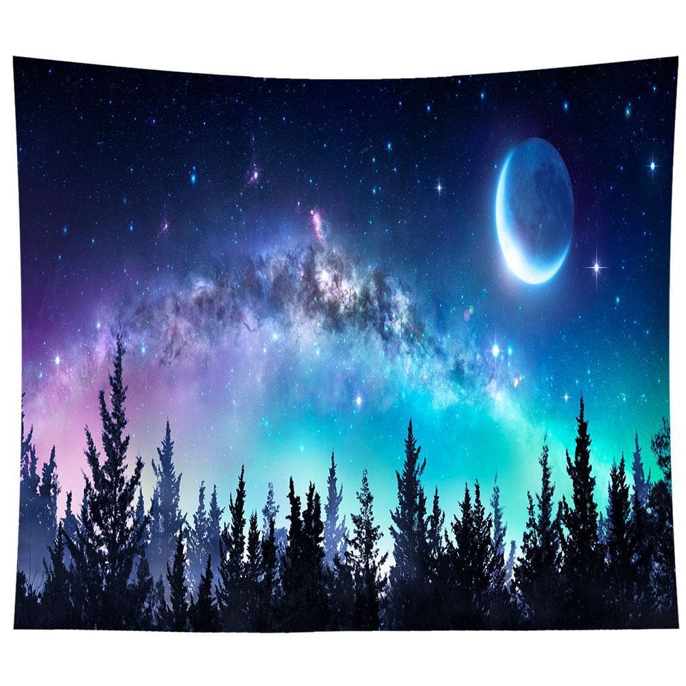 Tapeçaria de parede Forest Moon Room Aesthetic 150x130cm Microfabric