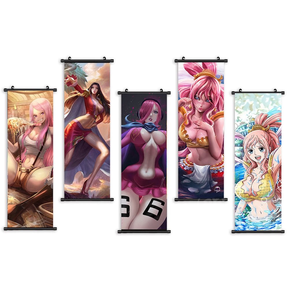 Pintura de parede em tela Boas Hancocks Namis Anime 5 painéis