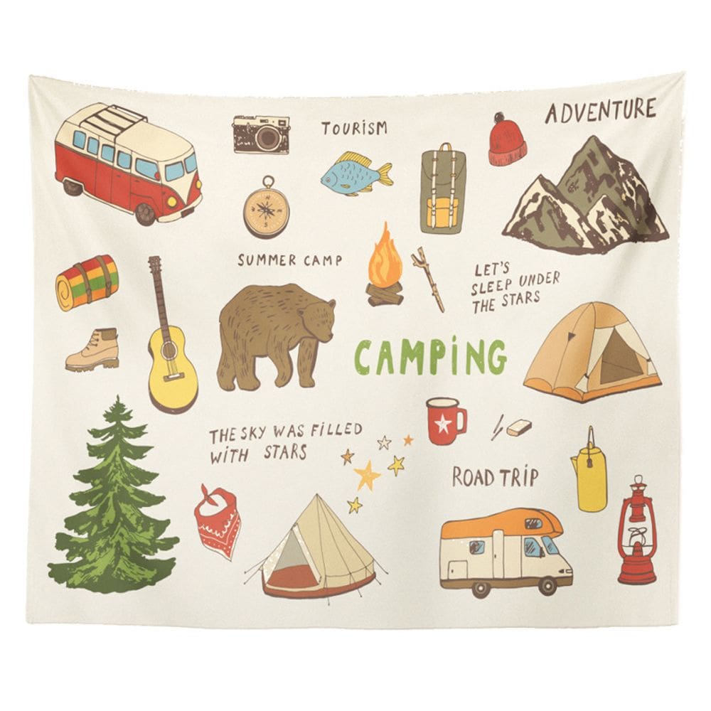 Tapeçaria, parede de acampamento, sala estética, 150x100cm, microtecido