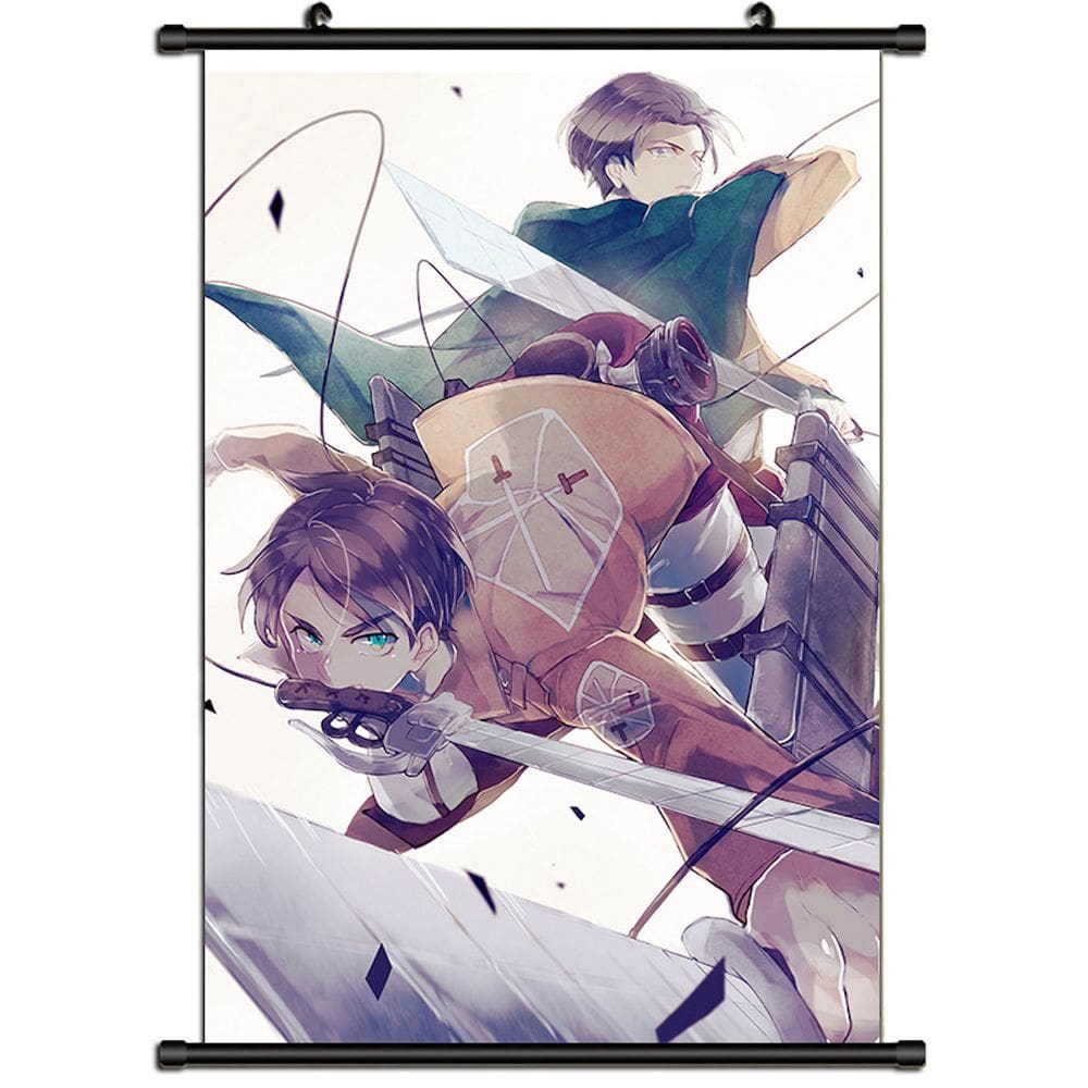 Pôster artístico Attack On Titan Levi 40x60cm em tecido+plásticos