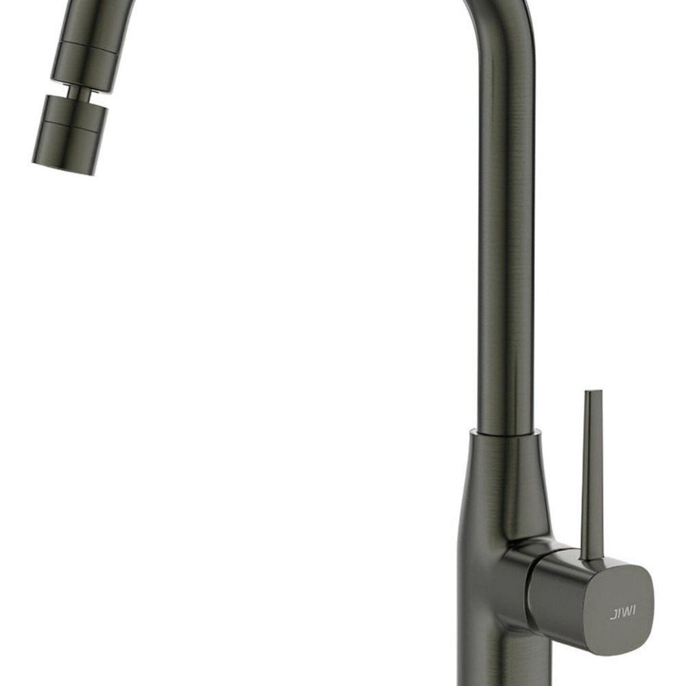 Misturador Monocomando para Cozinha e Gourmet de Mesa com Bica Móvel Redondo Mônaco Jiwi Cinza