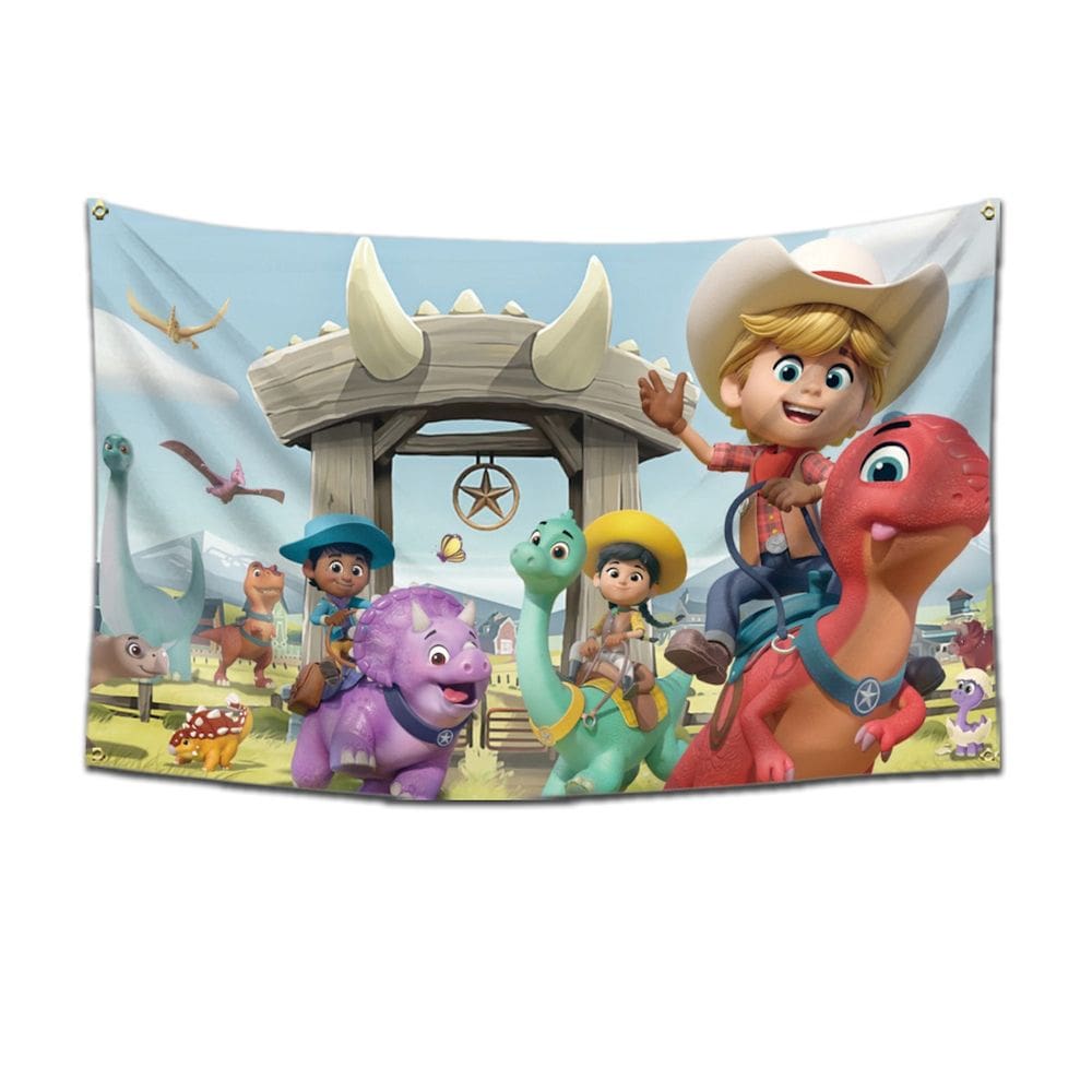 Tapeçaria para decoração de parede Art Dinosaur Ranch Anime