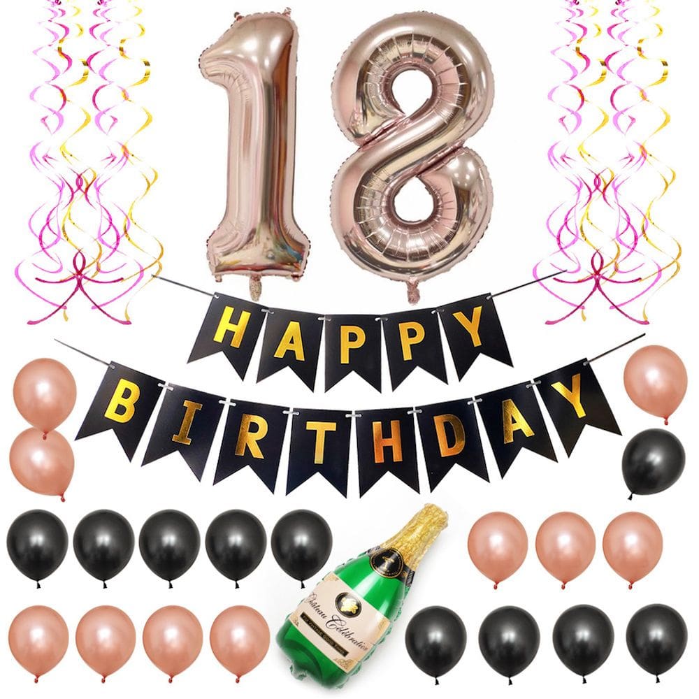Kit de balões para 18º Feliz Aniversário, 26 unidades de balões de látex