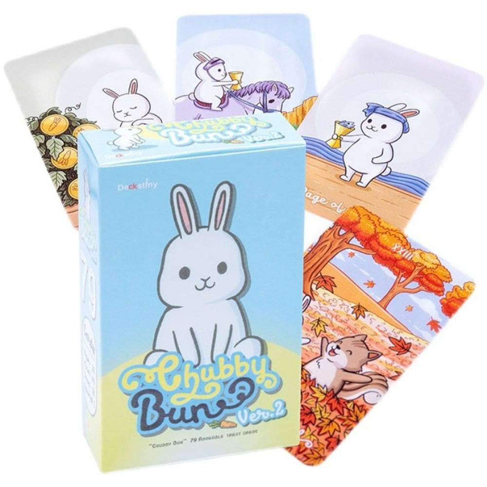 Jogo de cartas Chubby Bun Rabbit Tarot Family com cartas de baralho de tarô