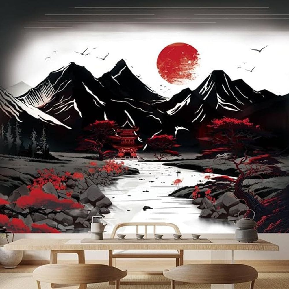 Tapeçaria Rizhao Montanhas e Rios Microfabric 150x100cm