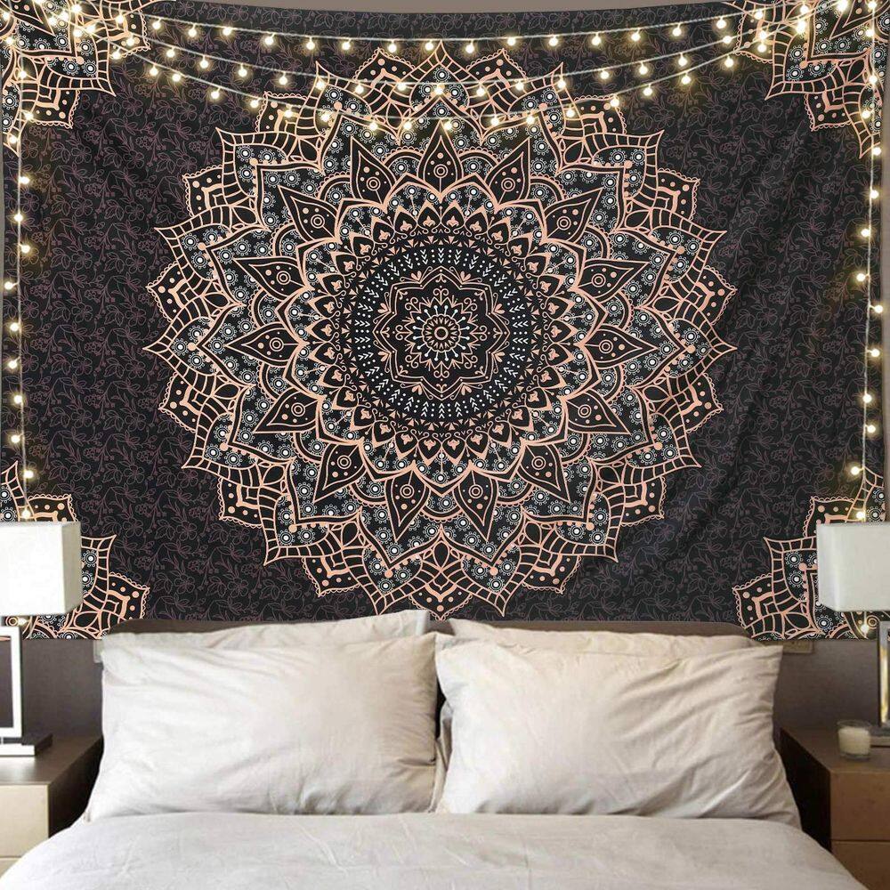 Tapiz de Pared Edeesky Mandala Negra Bohemia