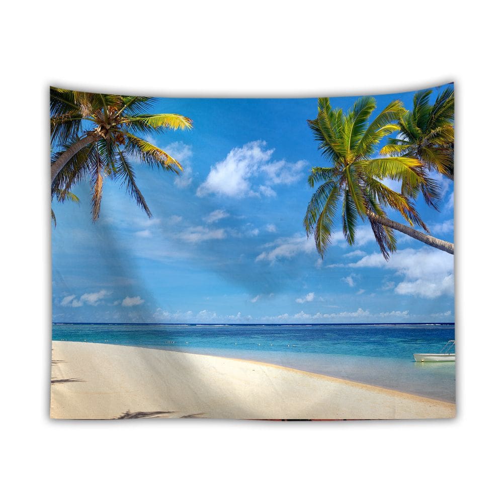 Tapeçaria Beach Coqueiro, parede, 150x150cm, microtecido