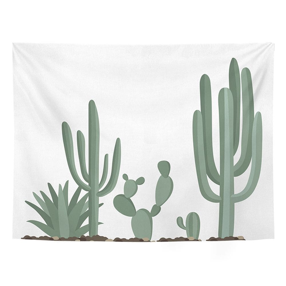 Tapeçaria Green Plant Desert Cactus Wall 150x130cm Microfabric