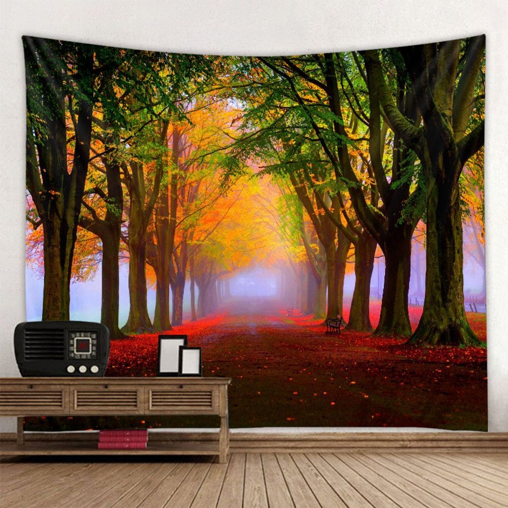 Tapeçaria Forest Wall Room Aesthetic 180x180cm, microtecido