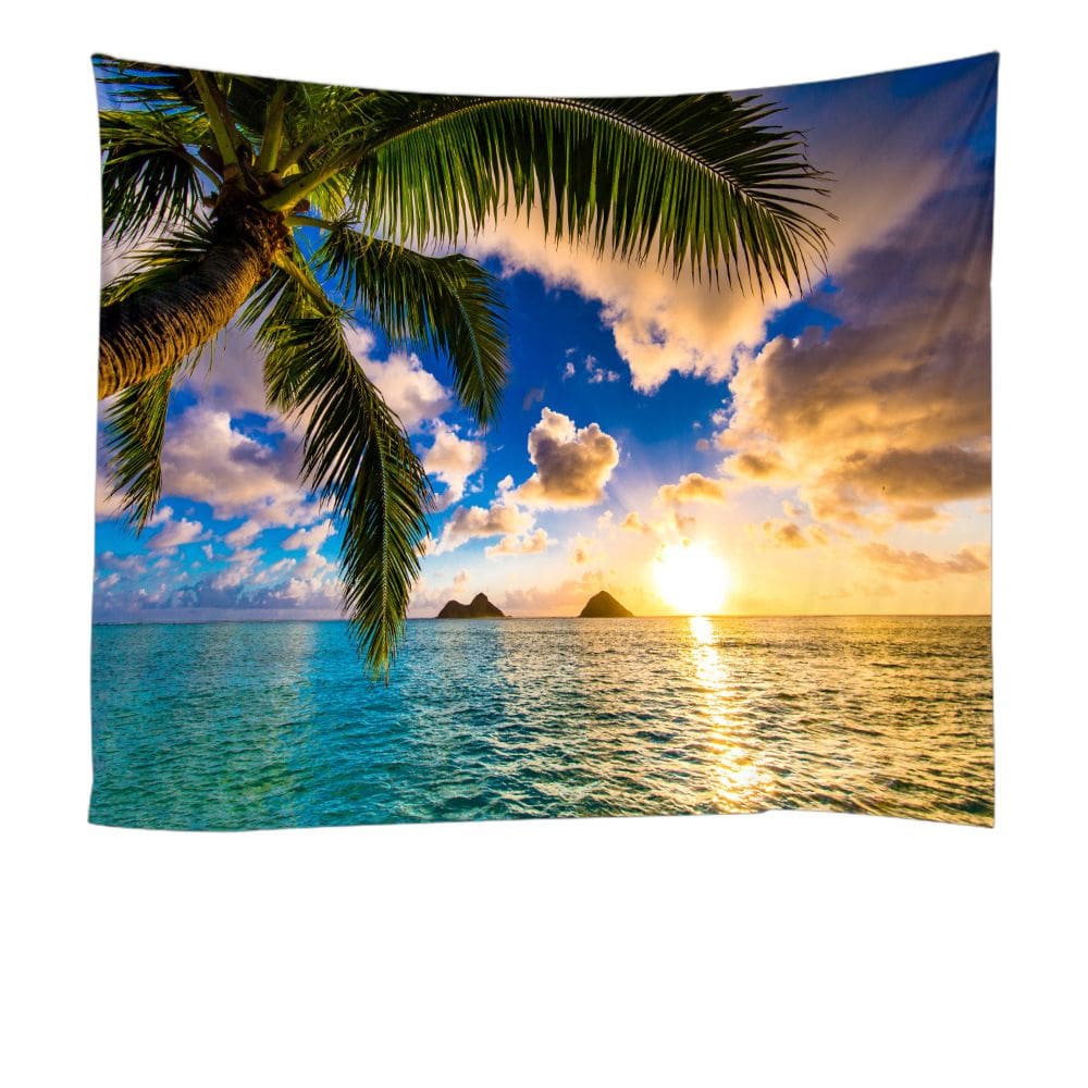 Tapeçaria de parede Tropical Palm Tree Ocean Sunset 200x150cm