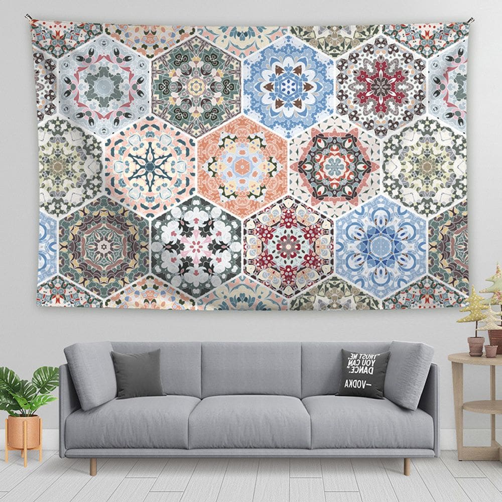 Tapeçaria de estilo étnico marroquino, microtecido 150x130cm