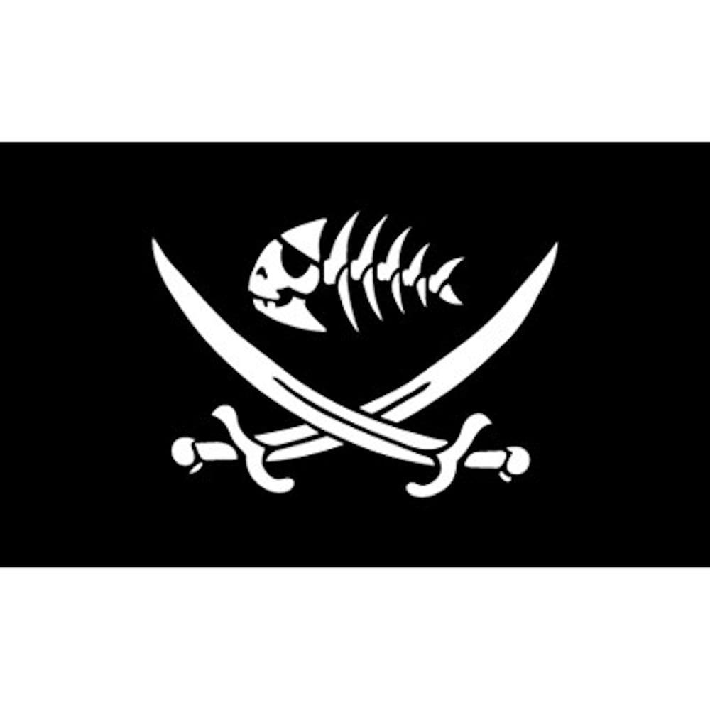 Tapeçaria Pirates Fishs Flag Art 150x90cm para pendurar na parede