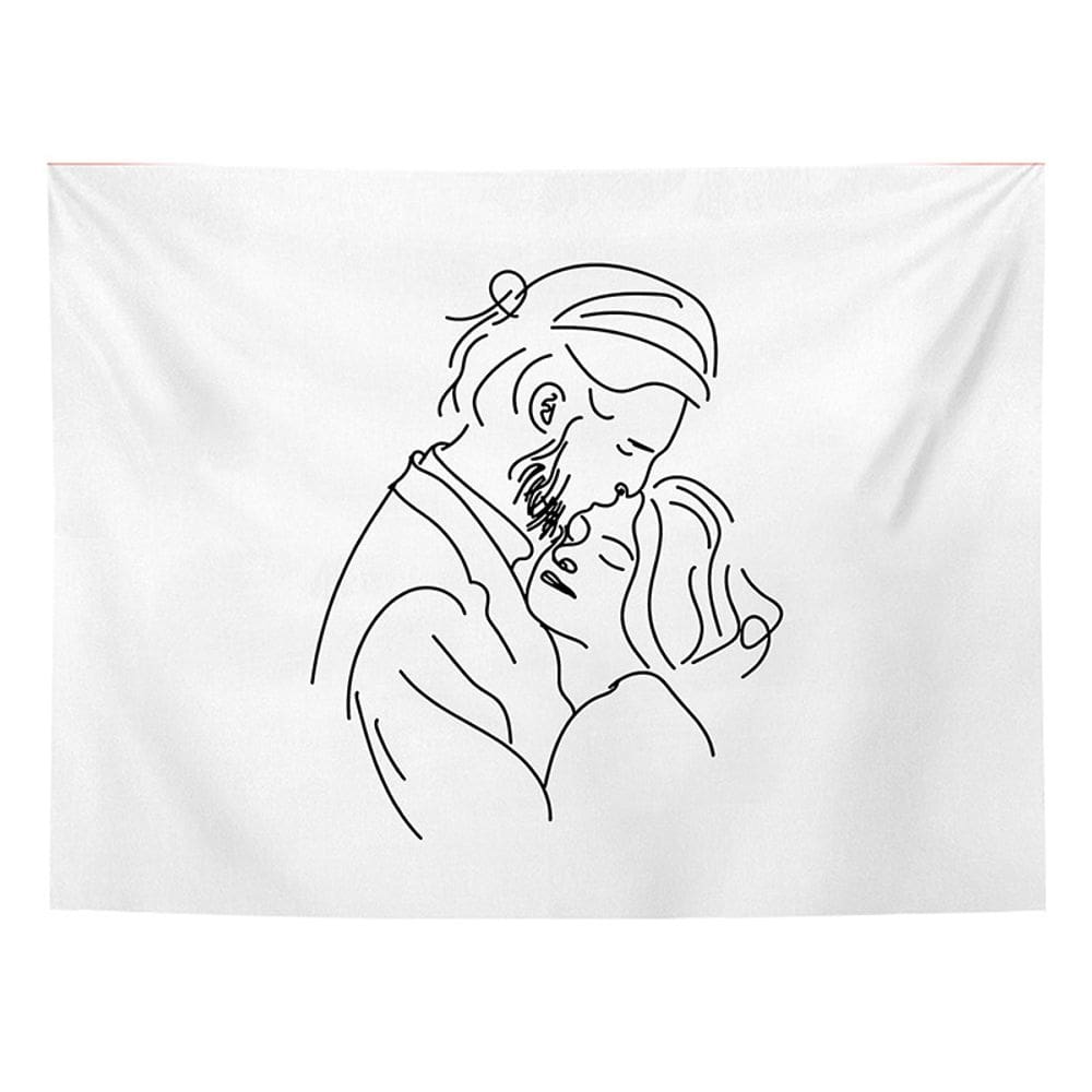 Tapestry Line Couples Wall 150x130cm de fibra de microtecido