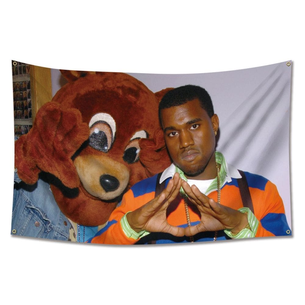 Tapeçaria, bandeira, decoração de parede, arte da bandeira de Kanye, 90x150cm