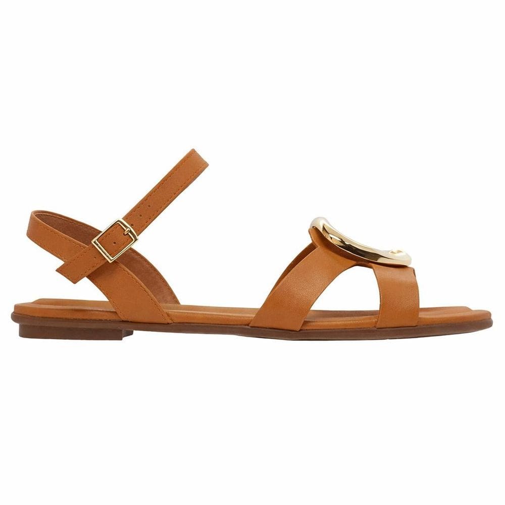 Sandália Rasteira Beira Rio Feminina Camel