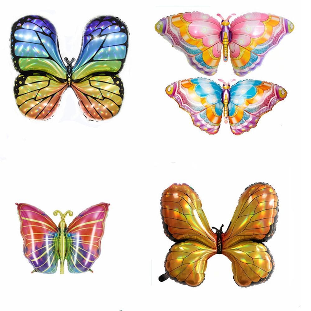 Kit de balões borboleta Balões Mylar para aniversário de crianças (5 unidades)