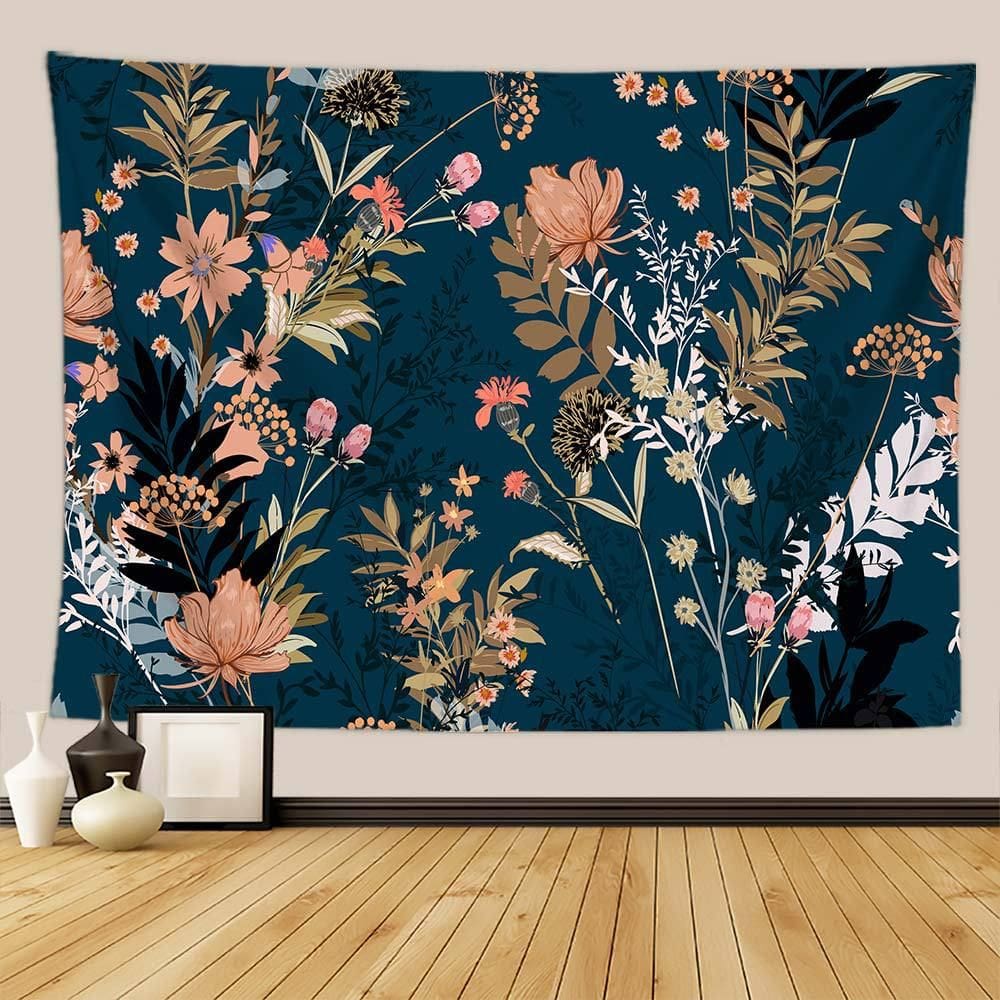Tapeçaria, planta, flor, parede, microtecido, 150x130cm, decoração de quarto