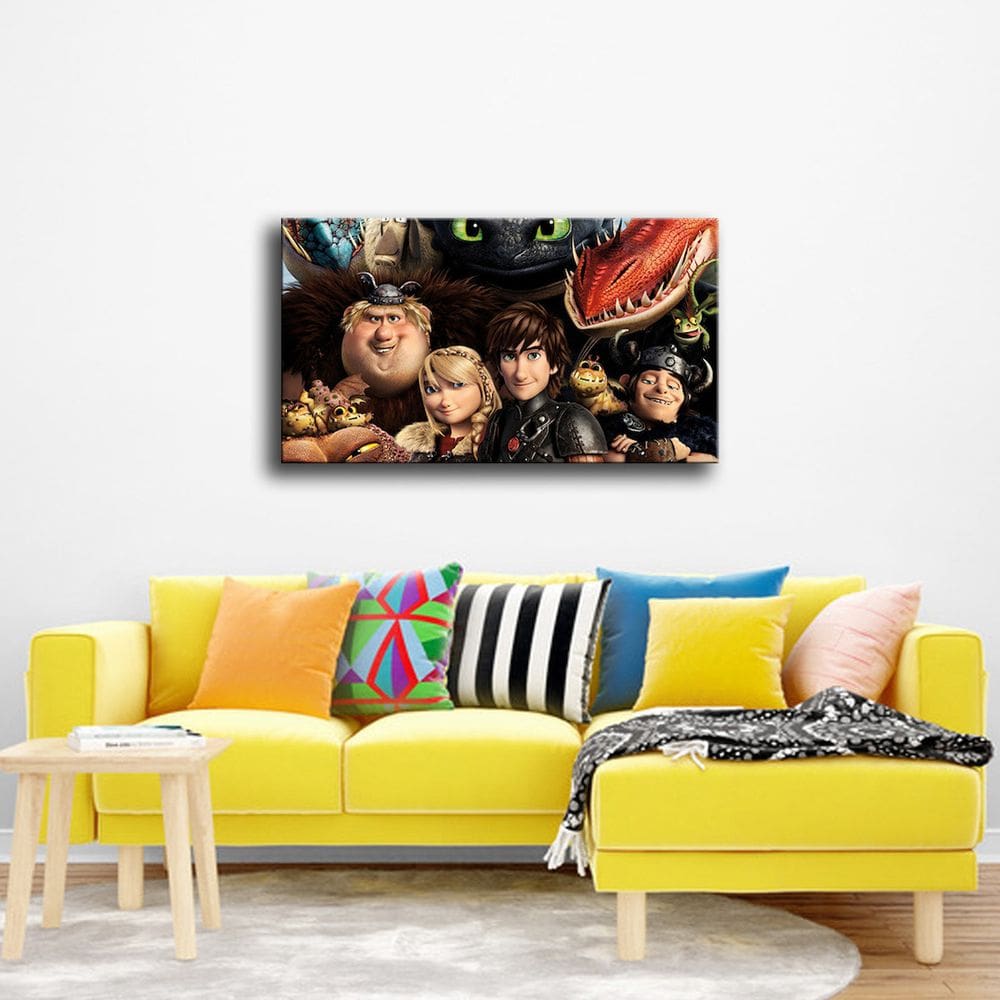 Pôster de pintura de parede em tela Toothless Anime 30x60cm