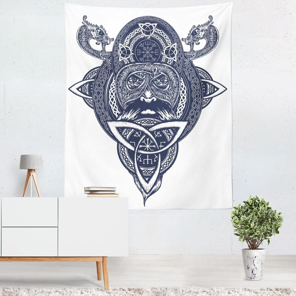 Tapeçaria Starry Sky Myth Totem Wall Room 150x130cm em microtecido