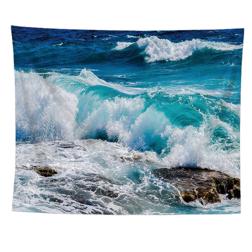 Tapeçaria Sea Wall Room, pintura estética, 150x130cm, microtecido