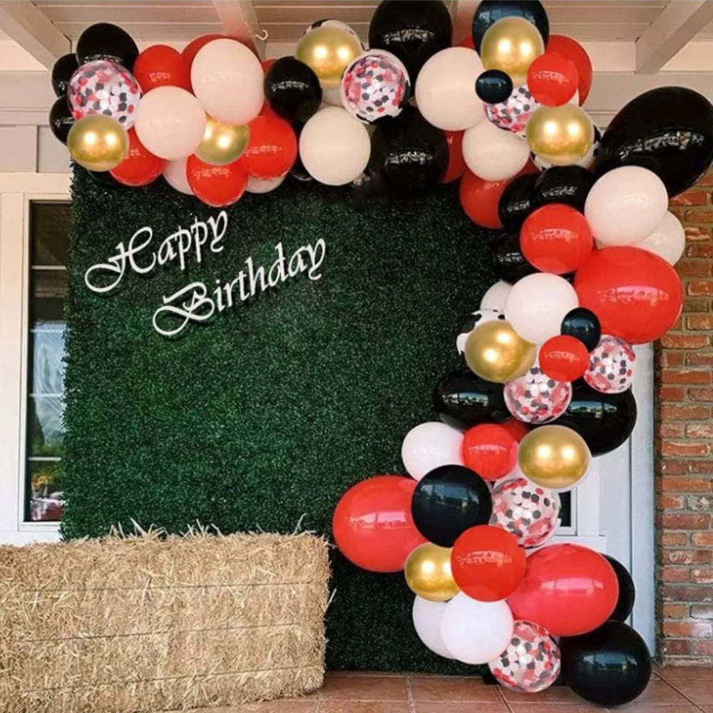 Kit Balloon Arch: balões de confete de látex para festas, 125 unidades vermelhas