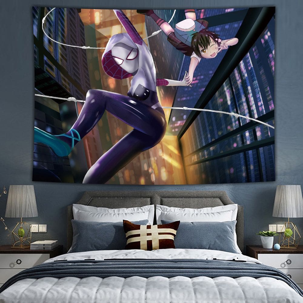 Tapeçaria, anime, design de mangá, parede suspensa, 75x100cm, poliéster