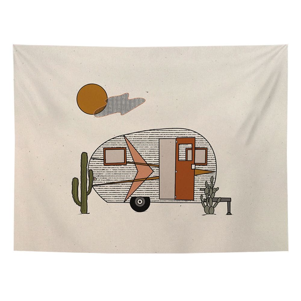 Tapeçaria Cactus Japanese House Wall 150x130cm Microfabric