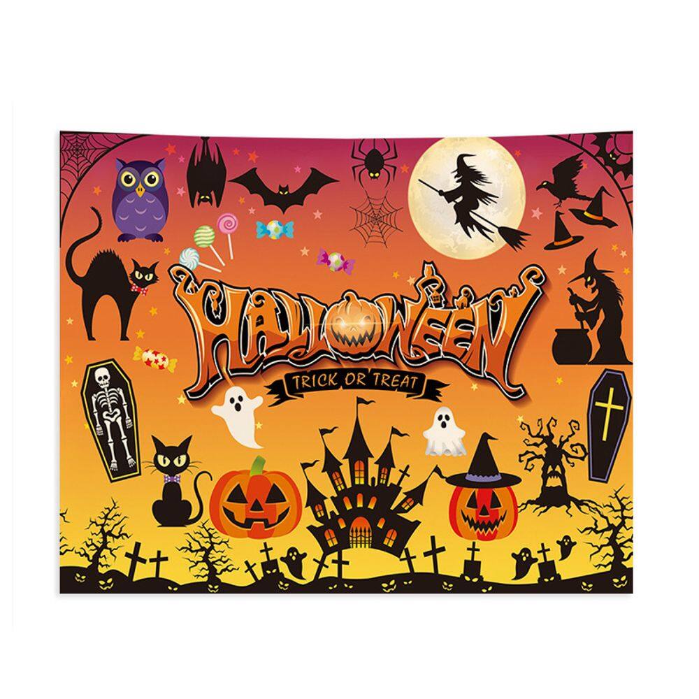 Tapeçaria, microtecido de parede de Halloween, 150x130cm, decoração de quarto