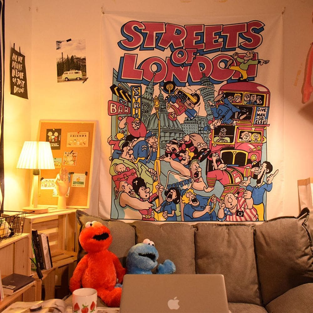 Tapeçaria de parede Streets Of London, 150x100cm, microtecido