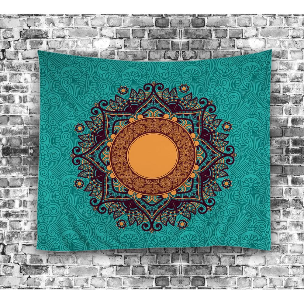 Tapeçaria Mandala Wall 150x130cm de fibra de microtecido