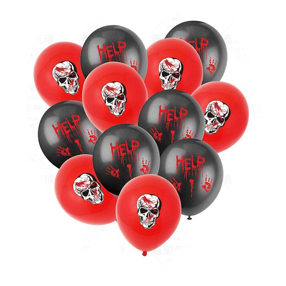 Kit de balões Help Halloween, 12 unidades, 30 cm, vermelho, cinza com cicatriz