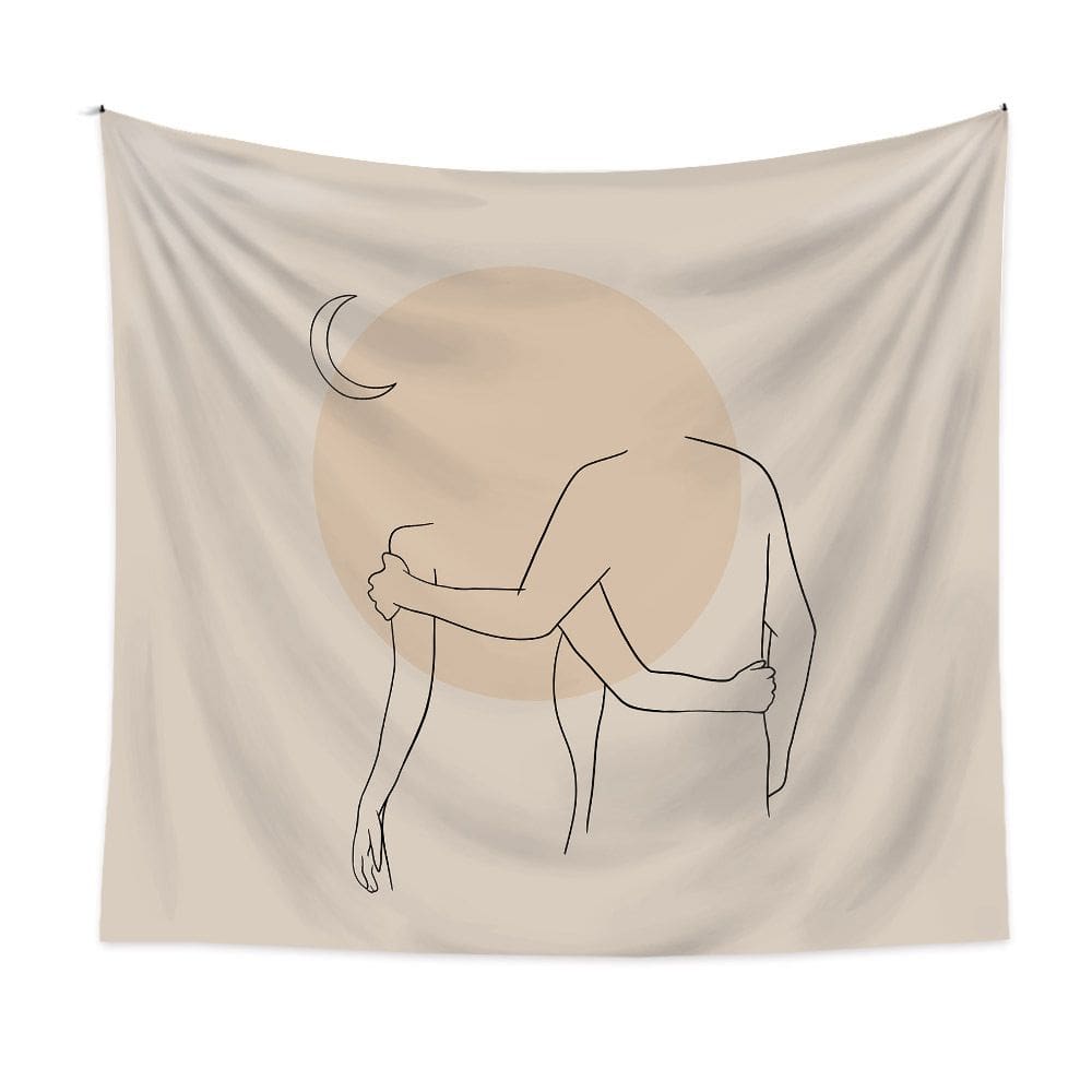 Tapeçaria Sun Moon Hug Wall Aesthetic 150x130cm, microtecido
