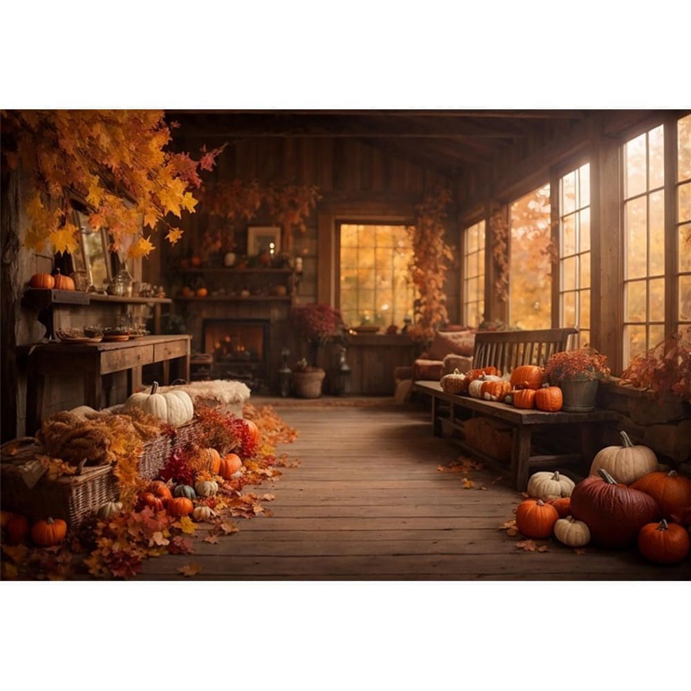 Tapeçaria de outono Lindas folhas vermelhas de abóbora 150x130cm