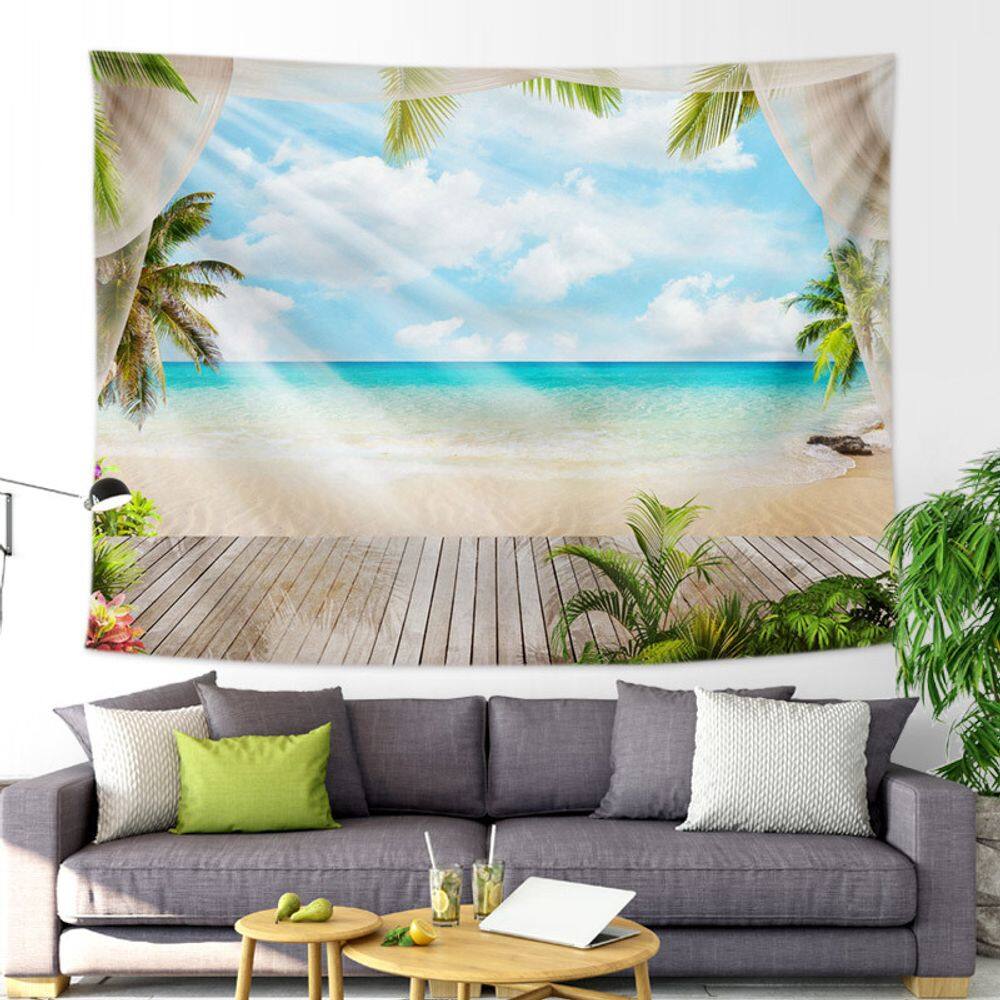 Tapeçaria, paisagem marítima, microtecido de parede, 150x130cm, decoração de quarto