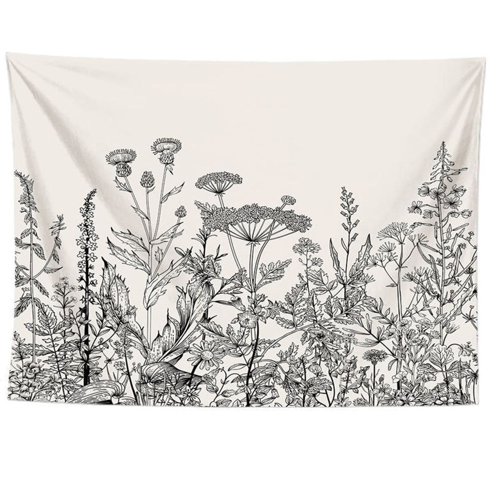 Tapeçaria, flores, plantas, parede, microtecido, 150x130cm, decoração de quarto