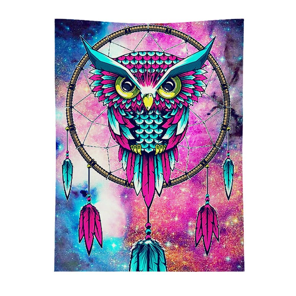 Tapeçaria de parede Dreamcatcher Owl Room Aesthetic 150x130cm