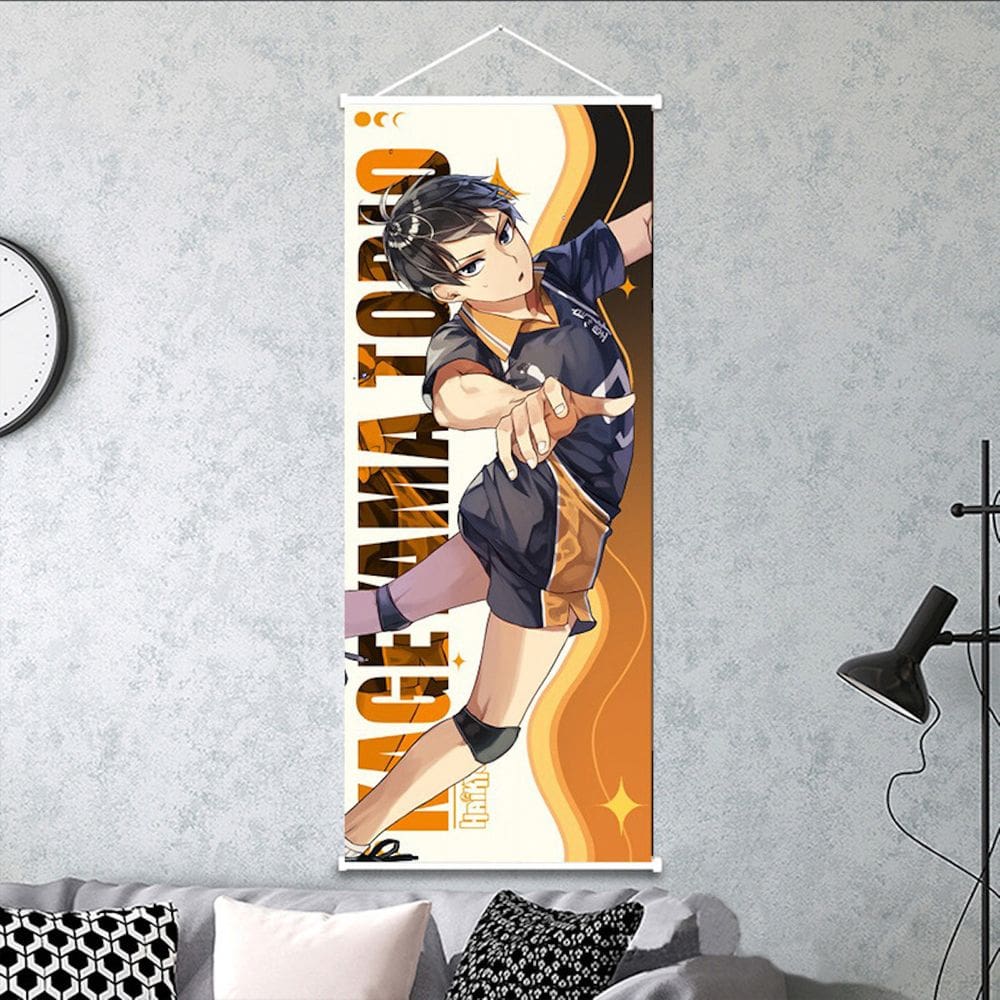 Pintura de arte de parede em tela Tobio Kageyama de Haikyuu 25x75cm