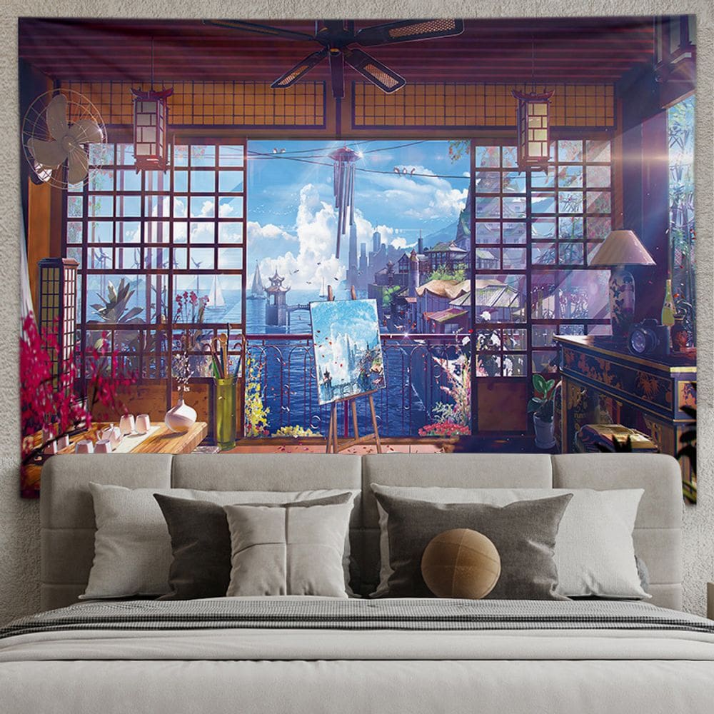 Tapeçaria Scenic Snow Mountain Wall 150x130cm, microtecido