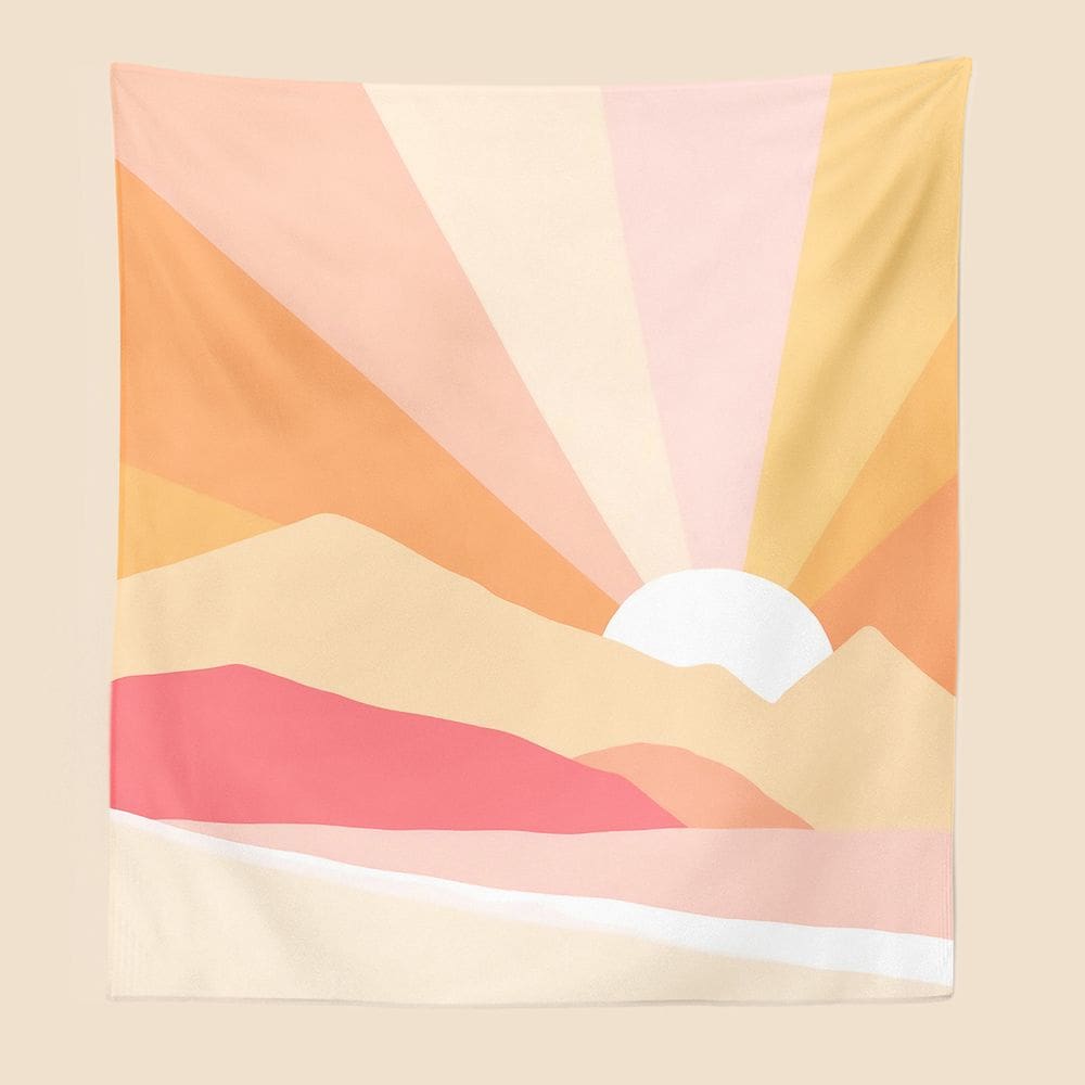 Tapeçaria colorida abstrata, parede solar, 150x100cm, microtecido