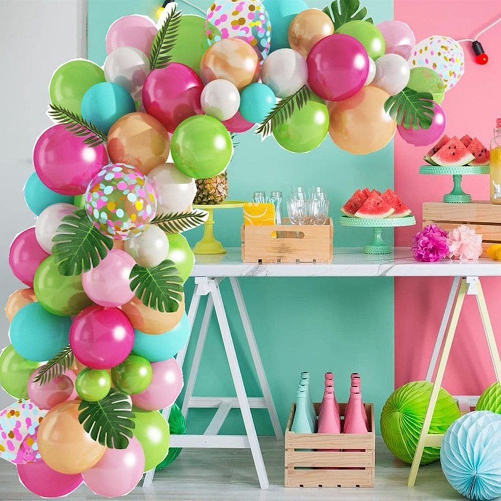 Kit Balloon Arch, rosa havaiano, 109 peças de confete de látex