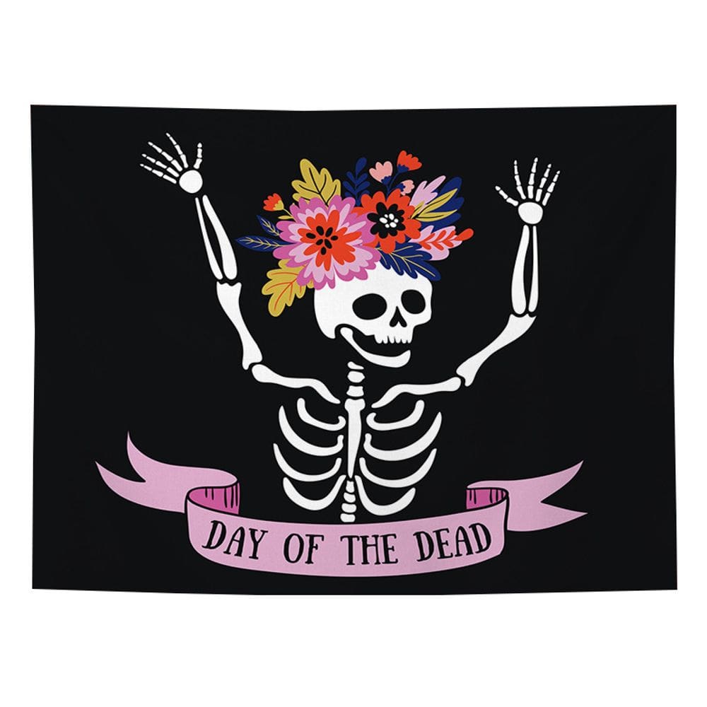Tapeçaria Day Of The Dead Wall 150x130cm de fibra de microtecido